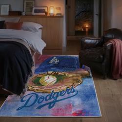 mlb los angeles dodgers area rug non slip baseball carpet home decor gift idea for fans bedroom lad163