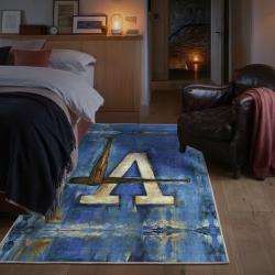 mlb los angeles dodgers area rug non slip baseball carpet home decor gift idea for fans bedroom lad170