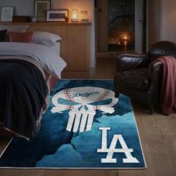 mlb los angeles dodgers area rug non slip baseball carpet home decor gift idea for fans bedroom lad20