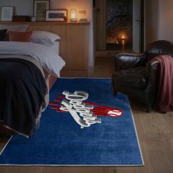 mlb los angeles dodgers area rug non slip baseball carpet home decor gift idea for fans bedroom lad31