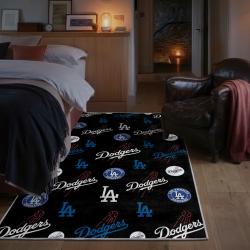 mlb los angeles dodgers area rug non slip baseball carpet home decor gift idea for fans bedroom lad38