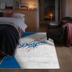 mlb los angeles dodgers area rug non slip baseball carpet home decor gift idea for fans bedroom lad39