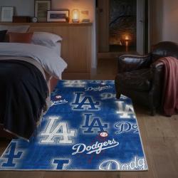 mlb los angeles dodgers area rug non slip baseball carpet home decor gift idea for fans bedroom lad41
