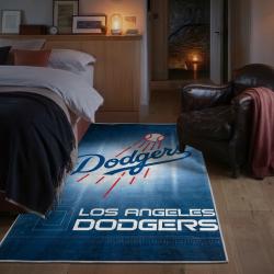 mlb los angeles dodgers area rug non slip baseball carpet home decor gift idea for fans bedroom lad46