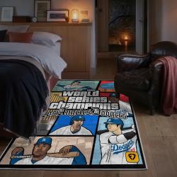 mlb los angeles dodgers area rug non slip baseball carpet home decor gift idea for fans bedroom lad47