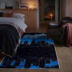 mlb los angeles dodgers area rug non slip baseball carpet home decor gift idea for fans bedroom lad5