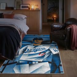 mlb los angeles dodgers area rug non slip baseball carpet home decor gift idea for fans bedroom lad53