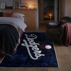 mlb los angeles dodgers area rug non slip baseball carpet home decor gift idea for fans bedroom lad54