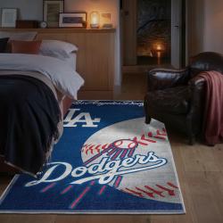mlb los angeles dodgers area rug non slip baseball carpet home decor gift idea for fans bedroom lad55