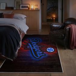 mlb los angeles dodgers area rug non slip baseball carpet home decor gift idea for fans bedroom lad61