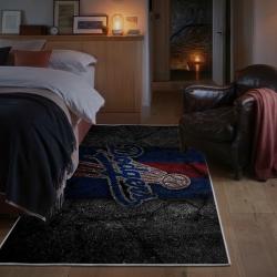 mlb los angeles dodgers area rug non slip baseball carpet home decor gift idea for fans bedroom lad70