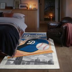 mlb los angeles dodgers area rug non slip baseball carpet home decor gift idea for fans bedroom lad72