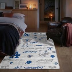 mlb los angeles dodgers area rug non slip baseball carpet home decor gift idea for fans bedroom lad74