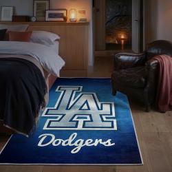 mlb los angeles dodgers area rug non slip baseball carpet home decor gift idea for fans bedroom lad84