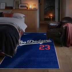 mlb los angeles dodgers area rug non slip baseball carpet home decor gift idea for fans bedroom lad87