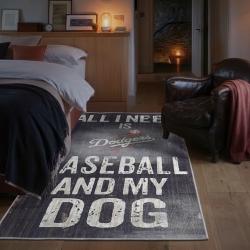 mlb los angeles dodgers area rug non slip baseball carpet home decor gift idea for fans bedroom lad90