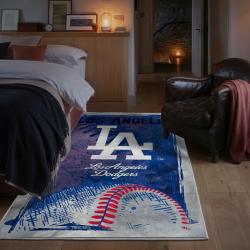 mlb los angeles dodgers area rug non slip baseball carpet home decor gift idea for fans bedroom lad94