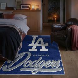 mlb los angeles dodgers area rug non slip baseball carpet home decor gift idea for fans bedroom lad96