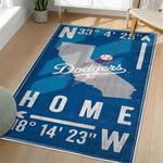 mlb los angeles dodgers area rug non slip baseball carpet home decor gift idea for fans living room lad100