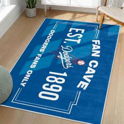 MLB Los Angeles Dodgers Area Rug Non-Slip Baseball Carpet Home Decor Gift Idea For Fans LAD109