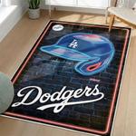 mlb los angeles dodgers area rug non slip baseball carpet home decor gift idea for fans living room lad125