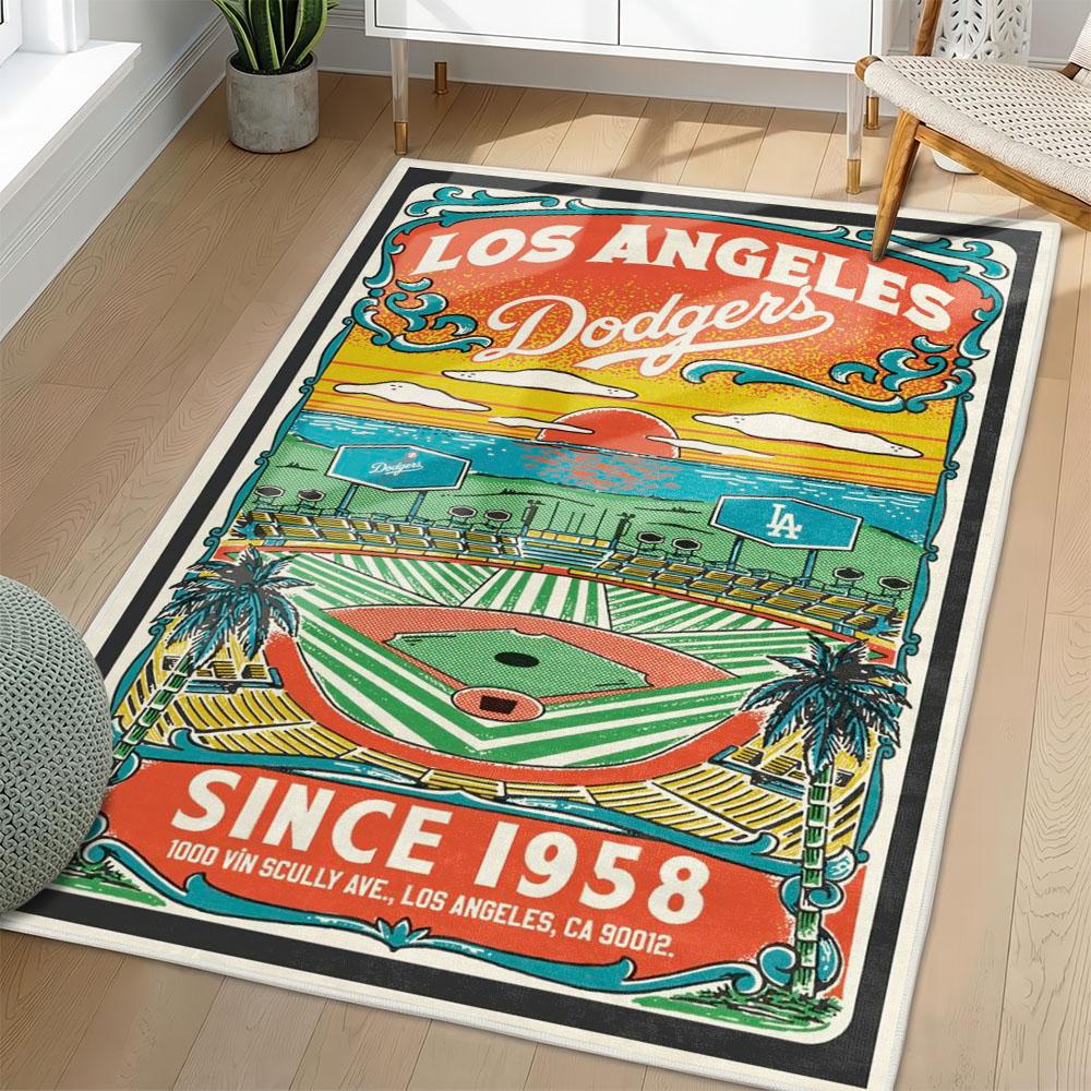 MLB Los Angeles Dodgers Area Rug Non-Slip Baseball Carpet Home Decor Gift Idea For Fans LAD128 mlb los angeles dodgers area rug non slip baseball carpet home decor gift idea for fans living room lad128