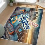 mlb los angeles dodgers area rug non slip baseball carpet home decor gift idea for fans living room lad137