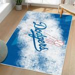 mlb los angeles dodgers area rug non slip baseball carpet home decor gift idea for fans living room lad141