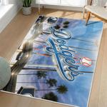 mlb los angeles dodgers area rug non slip baseball carpet home decor gift idea for fans living room lad151