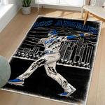 mlb los angeles dodgers area rug non slip baseball carpet home decor gift idea for fans living room lad164