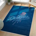 mlb los angeles dodgers area rug non slip baseball carpet home decor gift idea for fans living room lad34