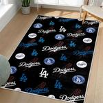 mlb los angeles dodgers area rug non slip baseball carpet home decor gift idea for fans living room lad38