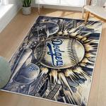 mlb los angeles dodgers area rug non slip baseball carpet home decor gift idea for fans living room lad4