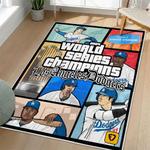 mlb los angeles dodgers area rug non slip baseball carpet home decor gift idea for fans living room lad47