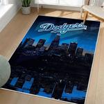 mlb los angeles dodgers area rug non slip baseball carpet home decor gift idea for fans living room lad5