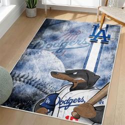 MLB Los Angeles Dodgers Area Rug Non-Slip Baseball Carpet Home Decor Gift Idea For Fans LAD50
