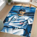 mlb los angeles dodgers area rug non slip baseball carpet home decor gift idea for fans living room lad53