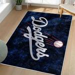 mlb los angeles dodgers area rug non slip baseball carpet home decor gift idea for fans living room lad54