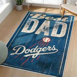 MLB Los Angeles Dodgers Area Rug Non-Slip Baseball Carpet Home Decor Gift Idea For Fans LAD6