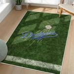 mlb los angeles dodgers area rug non slip baseball carpet home decor gift idea for fans living room lad66