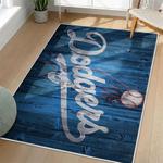 mlb los angeles dodgers area rug non slip baseball carpet home decor gift idea for fans living room lad69
