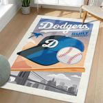 mlb los angeles dodgers area rug non slip baseball carpet home decor gift idea for fans living room lad72
