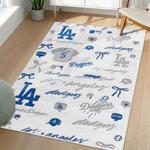 mlb los angeles dodgers area rug non slip baseball carpet home decor gift idea for fans living room lad74