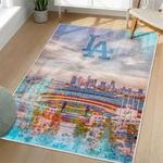 mlb los angeles dodgers area rug non slip baseball carpet home decor gift idea for fans living room lad89
