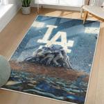 mlb los angeles dodgers area rug non slip baseball carpet home decor gift idea for fans living room lad91