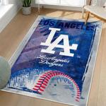 mlb los angeles dodgers area rug non slip baseball carpet home decor gift idea for fans living room lad94