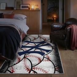mlb new york yankees area rug non slip baseball carpet home decor gift idea for fans bedroom nyy100