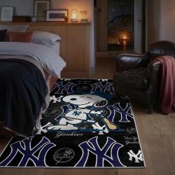 mlb new york yankees area rug non slip baseball carpet home decor gift idea for fans bedroom nyy121