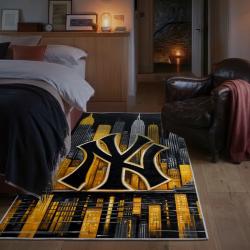 mlb new york yankees area rug non slip baseball carpet home decor gift idea for fans bedroom nyy151