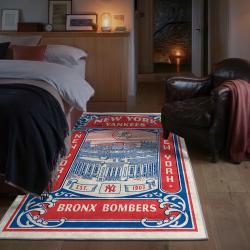 mlb new york yankees area rug non slip baseball carpet home decor gift idea for fans bedroom nyy174